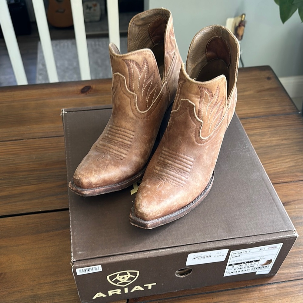 Ariat Tan Western Ankle Booties